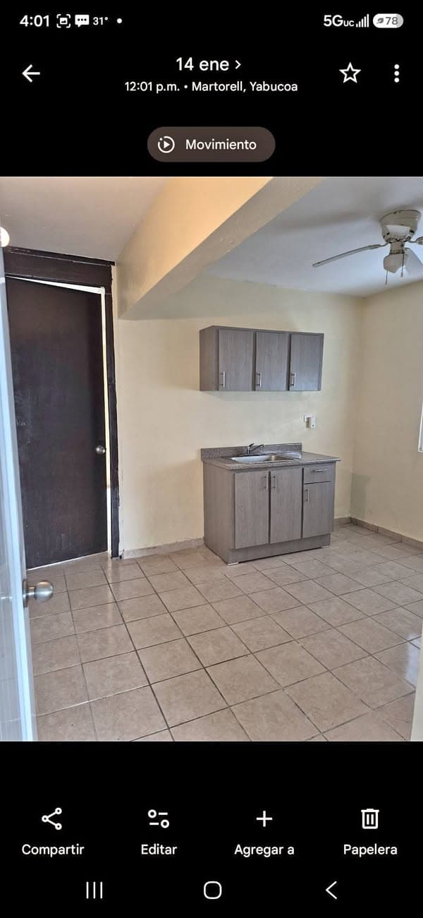 Alquiler apartamento de una habitación para UNA persona de 30+, responsable y seria con agua y luz.