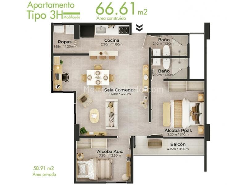 Apartamento en Centenario